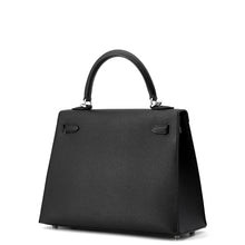 将图像加载到图库查看器中，HERMES Kelly Sellier Black Epsom Size 25
