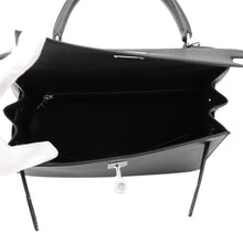 将图像加载到图库查看器中，HERMES Kelly Sellier Black Epsom Size 25
