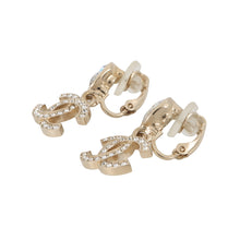 将图像加载到图库查看器中，CHANEL CC Logo Drop EarringsABG192 Metal Rhinestone
