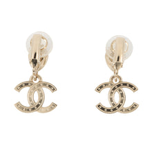 Load image into Gallery viewer, CHANEL CC Logo Drop EarringsABG192 Metal Rhinestone
