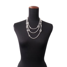 将图像加载到图库查看器中，HERMES Chaine d'Ancre Farandole Necklace Size 160 SV925
