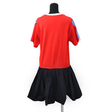 将图像加载到图库查看器中，LOUIS VUITTON Game On Asymmetrical Baby Doll Dress Size S Red/Navy/Multicolor Cotton Nylon Polyurethane
