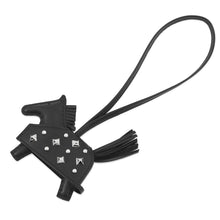 将图像加载到图库查看器中，HERMES Rodeo Robeo Padlock Black Lambskin Size PM
