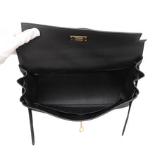 将图像加载到图库查看器中，HERMES Kelly Retourne Black Togo Leather Size 32
