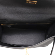 将图像加载到图库查看器中，HERMES Kelly Retourne Black Togo Leather Size 32
