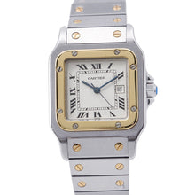 将图像加载到图库查看器中，CARTIER Cartier Santos Galbe LM H40.8mm×W29.0mm Stainless Steel K18YG White Dial81036288/2961
