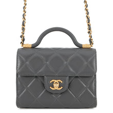 Load image into Gallery viewer, CHANEL Matelasse Top Handle ChainShoulder Bag GrayAS4956 Lambskin
