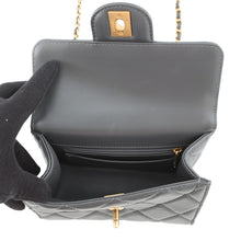 Load image into Gallery viewer, CHANEL Matelasse Top Handle ChainShoulder Bag GrayAS4956 Lambskin

