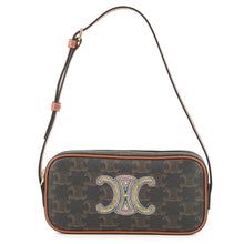 将图像加载到图库查看器中，CELINE Triomphe Mini Camera Shoulder Bag Tan10J582 PVC Leather
