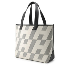 将图像加载到图库查看器中，HERMES H Ambie Tote Bag Black/Ecru Toile H Swift Leather Size GM
