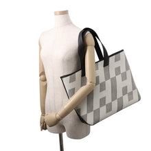 将图像加载到图库查看器中，HERMES H Ambie Tote Bag Black/Ecru Toile H Swift Leather Size GM
