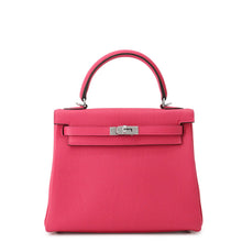 将图像加载到图库查看器中，HERMES Kelly Retourne Rose mexico Togo Leather Size 25
