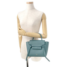 将图像加载到图库查看器中，CELINE Belt bag Blue Green189003 Calf Leather Size Nano
