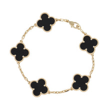 将图像加载到图库查看器中，Van Cleef &amp; Arpels Vintage Alhambra Bracelet 5 motifsVCARA41300 18K Yellow Gold
