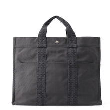 将图像加载到图库查看器中，HERMES Her Line Tote Gray Canvas Size MM
