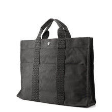 将图像加载到图库查看器中，HERMES Her Line Tote Gray Canvas Size MM
