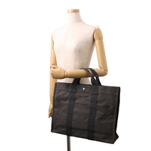 将图像加载到图库查看器中，HERMES Her Line Tote Gray Canvas Size MM
