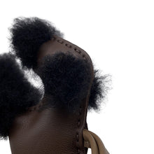 将图像加载到图库查看器中，HERMES Buddy Bag Charm Chocolat/Etoupe Lambskin Mouton
