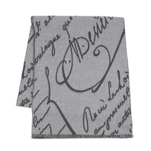 Load image into Gallery viewer, Berluti Scritto Pattern Scarf Gray Wool 100%
