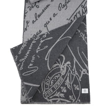 Load image into Gallery viewer, Berluti Scritto Pattern Scarf Gray Wool 100%

