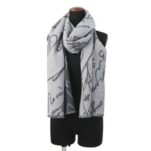 Load image into Gallery viewer, Berluti Scritto Pattern Scarf Gray Wool 100%
