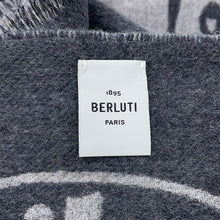 Load image into Gallery viewer, Berluti Scritto Pattern Scarf Gray Wool 100%
