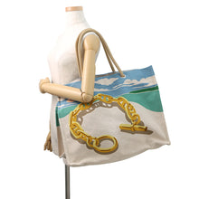 将图像加载到图库查看器中，HERMES Escale à la Plage beach bag Gold/Multicolor Toile H
