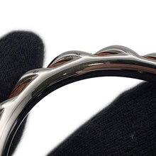 Load image into Gallery viewer, HERMES Torsade Open Bangle Size T4 Brown Metal Leather
