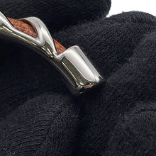 Load image into Gallery viewer, HERMES Torsade Open Bangle Size T4 Brown Metal Leather
