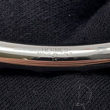 Load image into Gallery viewer, HERMES Torsade Open Bangle Size T4 Brown Metal Leather
