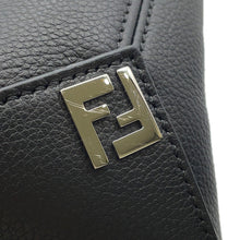 将图像加载到图库查看器中，FENDI FF Square Shopping Bag Black7VA658 Leather Size Small

