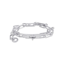 将图像加载到图库查看器中，HERMES Kelly Chaine Double Tour Bracelet Size 16 SV925
