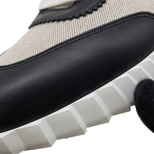 将图像加载到图库查看器中，HERMES Bounce Sneakers Black/White Toile H Calf Leather Size 42

