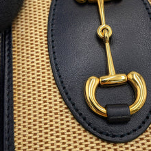 Load image into Gallery viewer, GUCCI Horsebit 1955 Zip Around Beige/Navy621889 Canvas/Leather
