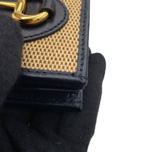 Load image into Gallery viewer, GUCCI Horsebit 1955 Compact Wallet Beige/Navy621887 Canvas/Leather
