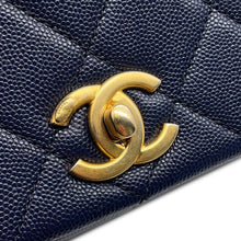 Load image into Gallery viewer, CHANEL Matelasse Full Flap ChainShoulder Bag Navy/PinkAS1977 Caviar Leather
