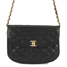 Load image into Gallery viewer, CHANEL Paris Exclusive Matelasse Fan-Shaped Single-Flap Chain Shoulder Bag Black Lambskin
