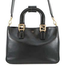 将图像加载到图库查看器中，FENDI FF Tote 2WAY Bag Black8BH367 Leather Size Small
