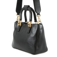将图像加载到图库查看器中，FENDI FF Tote 2WAY Bag Black8BH367 Leather Size Small
