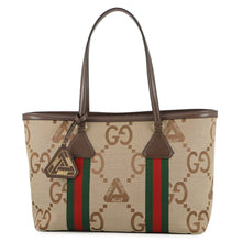 Load image into Gallery viewer, GUCCI Jumbo GG Tote Bag PALECE Collaboration 2022 Beige723736 Canvas Leather Size Medium
