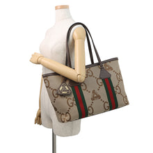 Load image into Gallery viewer, GUCCI Jumbo GG Tote Bag PALECE Collaboration 2022 Beige723736 Canvas Leather Size Medium
