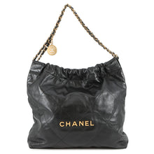 Load image into Gallery viewer, CHANEL CHANEL 22 Chain Shoulder Bag BlackAS3260 Shiny Calf Leather Size Small
