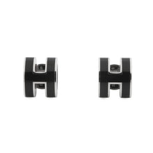将图像加载到图库查看器中，HERMES pop ash earrings Size Mini Black Metal
