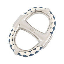 将图像加载到图库查看器中，HERMES Scarf Ring 90 Chaine d'Ancre Tresse Palladium / Blue Brass Palladium plated
