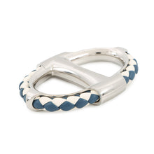 将图像加载到图库查看器中，HERMES Scarf Ring 90 Chaine d'Ancre Tresse Palladium / Blue Brass Palladium plated
