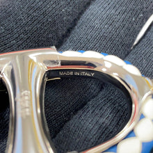 将图像加载到图库查看器中，HERMES Scarf Ring 90 Chaine d'Ancre Tresse Palladium / Blue Brass Palladium plated
