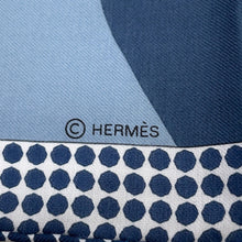 Load image into Gallery viewer, HERMES Carre "Cheval Tête en Bas" Size 65 Vert・Emerald / Blue・Horizon / Blue・Glacier Cotton51% Silk49%
