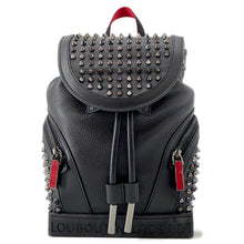 将图像加载到图库查看器中，Christian Louboutin Explorer Funk Studded Backpack Black3215038 Calf Leather Size Small
