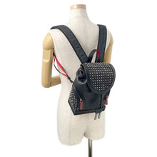 将图像加载到图库查看器中，Christian Louboutin Explorer Funk Studded Backpack Black3215038 Calf Leather Size Small
