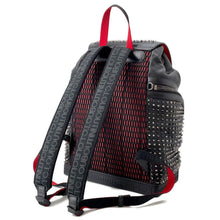 将图像加载到图库查看器中，Christian Louboutin Explorer Funk Studded Backpack Black/Red1215001 Leather
